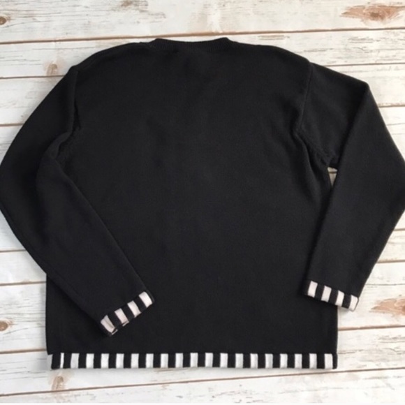 CHRISTMAS Vintage Sweater Black Sweater appliqué - Picture 3 of 7